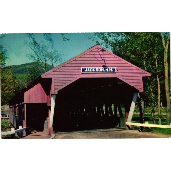 Covered Bridge White Mountains Postcard Travel Souvenir Unposted New Hampshire - Picture 1 of 2